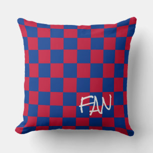 Chequerboard Sports FAN Blue Red Team School Fun Cushion