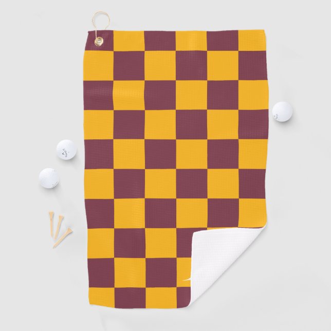 Chequerboard Sports Team Colours School INITIAL fu Golf Towel (InSitu)
