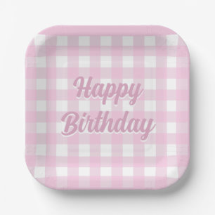 Chequerboard Summer Picnic - Custom birthday plate