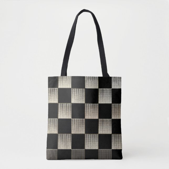 Chequerboard Textured Art Tote  (Front)
