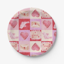 chequerboard valentine plaid red pink cream preppy
