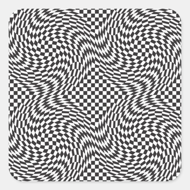 Chequerboard Warp Square Sticker (Front)