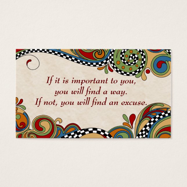 Chequerboard Whimsy Affirmation /Business Cards (Front)