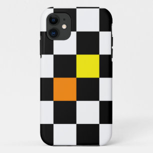 Chequerboard with Yellow and Orange iPhone 11 Case