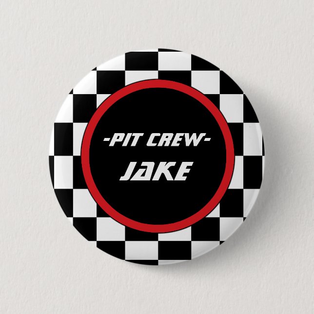 Chequered 6 Cm Round Badge (Front)