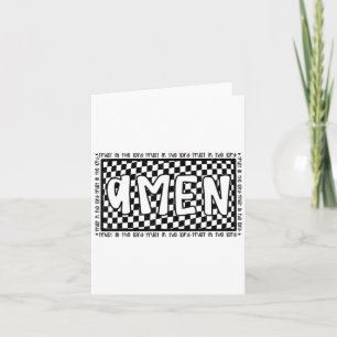 Chequered Amen Vintage Jesus Bible Verse Christian Card