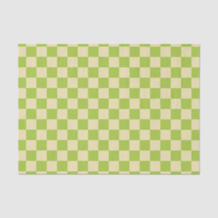 Chequered Apple Green and Beige Tissue Paper