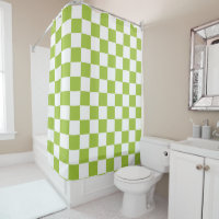 Chequered Apple Green and White