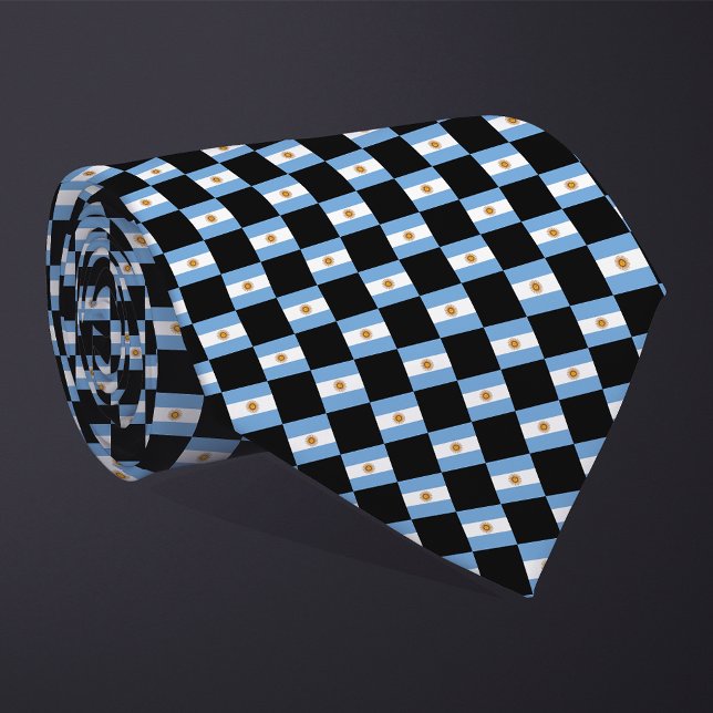 Chequered Argentina Flag Pattern  Tie (Creator Uploaded)