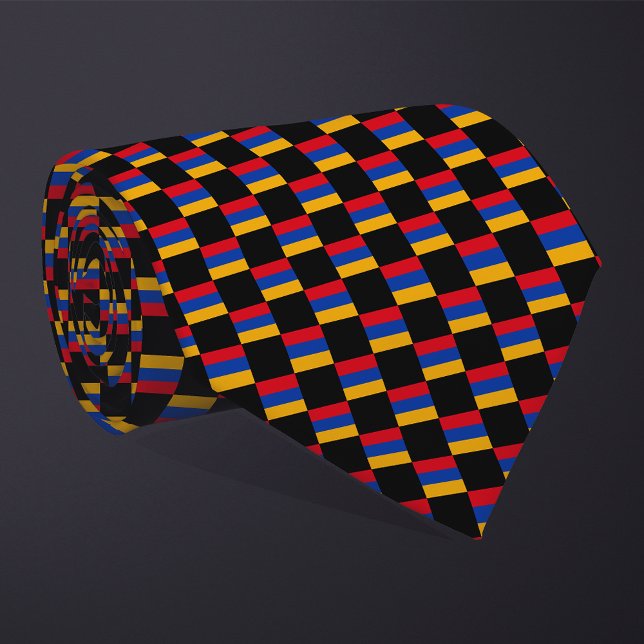 Chequered Armenia Flag Pattern  Tie (Creator Uploaded)