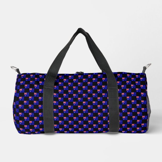 Chequered Australia Flag Pattern  Duffle Bag (Front)