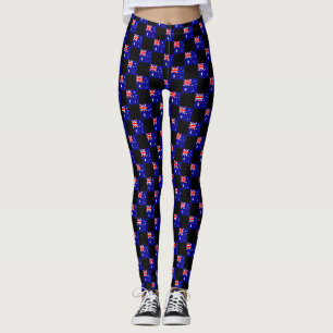 Chequered Australia Flag Pattern Leggings