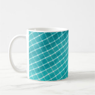 Chequered background textile closeup. coffee mug