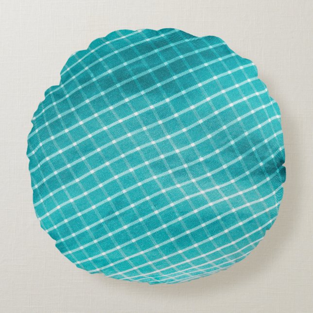 Chequered background textile closeup. round cushion (Front)