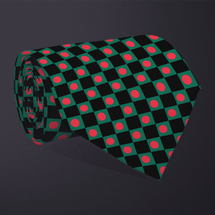 Chequered Bangladesh Flag Pattern Tie