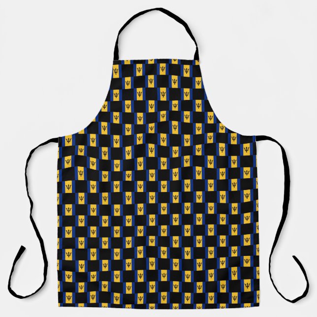 Chequered Barbados Flag Pattern  Apron (Front)
