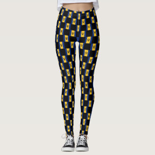Chequered Barbados Flag Pattern Leggings