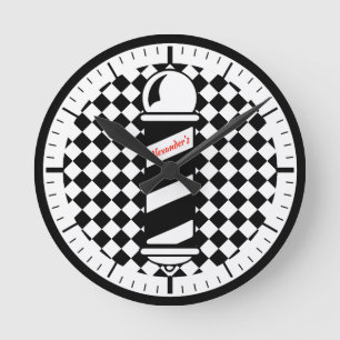 Chequered Barberpole Clock