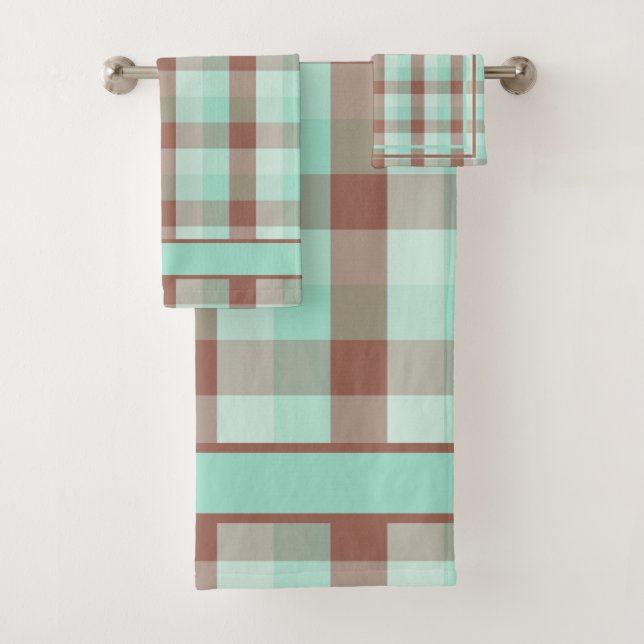 Chequered Bath Towel Set (Insitu)