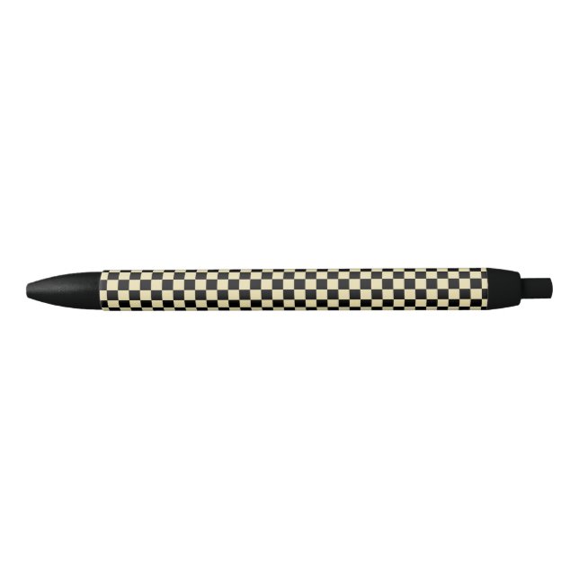 Chequered Beige and Black Ink Pen (Front)