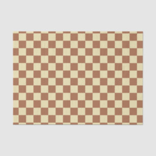 Chequered Beige and Brown Tissue Paper