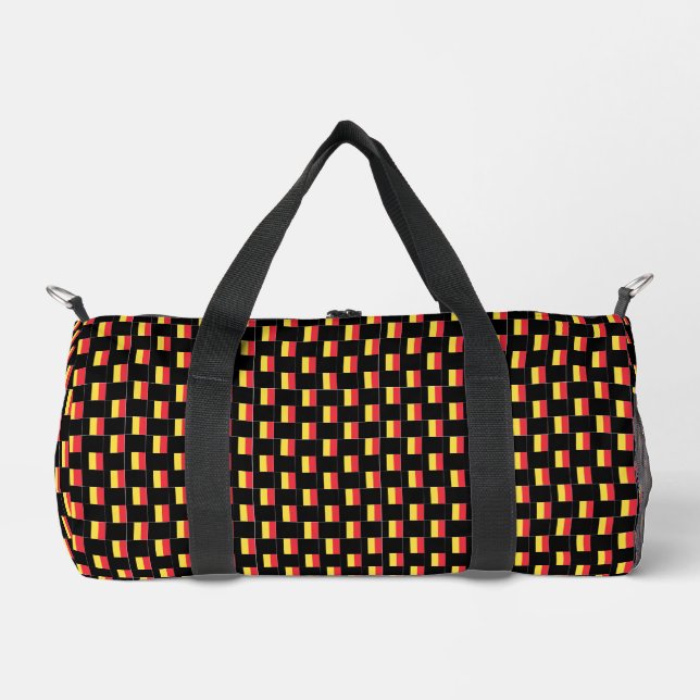 Chequered Belgium Flag Pattern  Duffle Bag (Front)