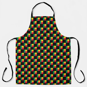 Chequered Benin Flag Pattern Apron