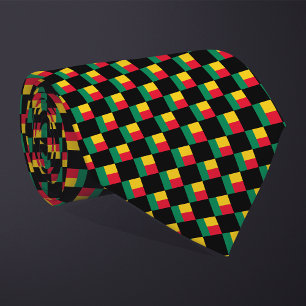 Chequered Benin Flag Pattern Tie