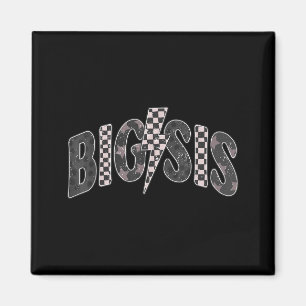 Chequered Big Sis New Sister Announcement Magnet