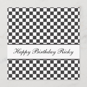 Chequered Birthday Invitation