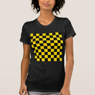 Chequered - Black and Golden Yellow T-Shirt