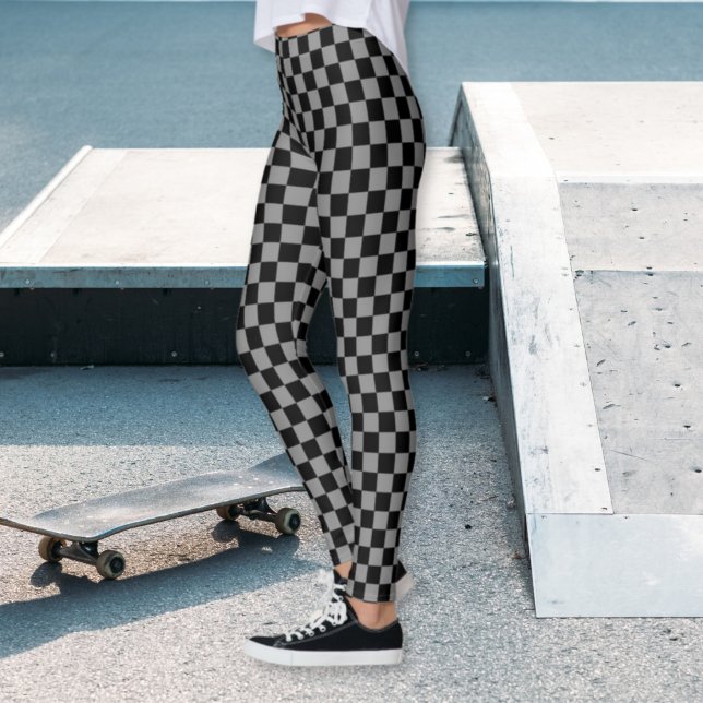 Chequered Black and Grey Leggings (Creator Uploaded)