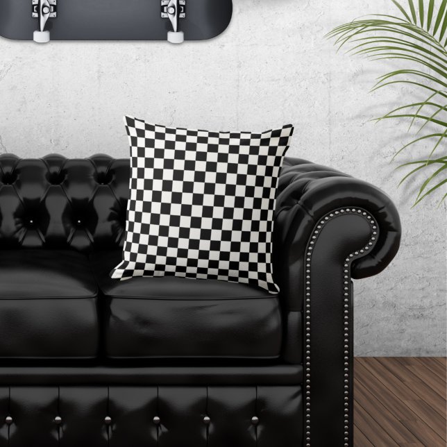 Chequered Black and White  Cushion (Creator Uploaded)