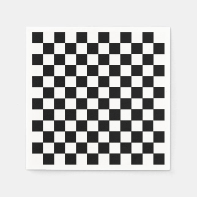 Chequered Black and White Napkin (Front)