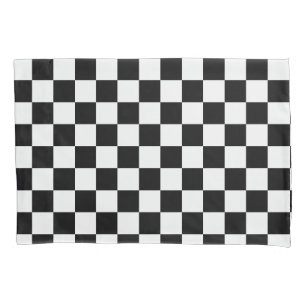 Chequered Black and White Pillow Case