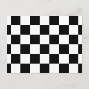 Chequered Black and White Postcard