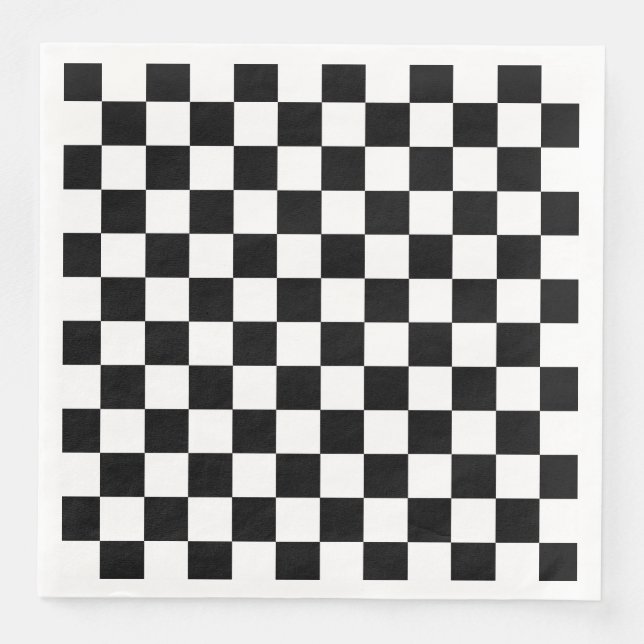 Chequered Black and White Race Napkin (Front)