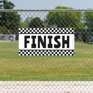 Chequered Black and white Racing Finish Line Banner