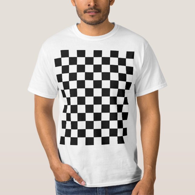 Chequered Black and White T-Shirt (Front)