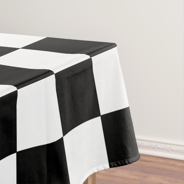 Chequered Black and White Tablecloth (In Situ)