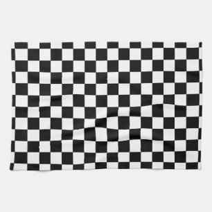 Chequered Black and White Tea Towel