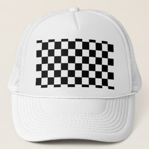 Chequered Black and White Trucker Hat