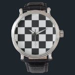 Chequered Black and White Watch<br><div class="desc">Cool simple black and white chequered pattern is made of rows of alternating white and black squares. Feel free to customise the product to make it your own. Digitally created 9000 x 6000 pixel image. Copyright ©2013 Claire E. Skinner, All rights reserved. To see this design on other items, click...</div>
