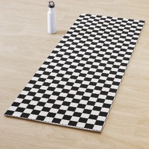 Chequered Black and White Yoga Mat