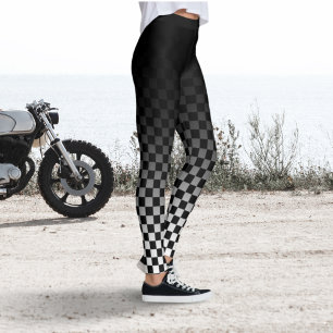 Chequered Black Fade Leggings