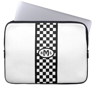 Chequered Black Monogram Laptop Sleeve