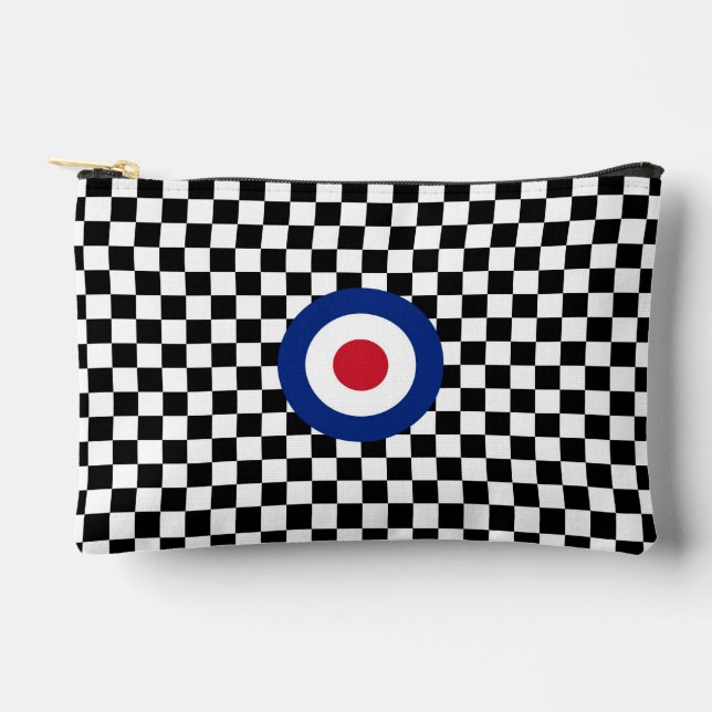 Chequered Black Racing Target Miod Accessory Pouch (Front)