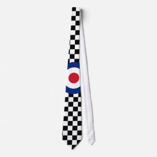 Chequered Black Racing Target Mod Tie