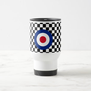 Chequered Black Racing Target Mod Travel Mug