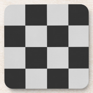 Chequered Black & White Squares or CUSTOM COLOR Coaster
